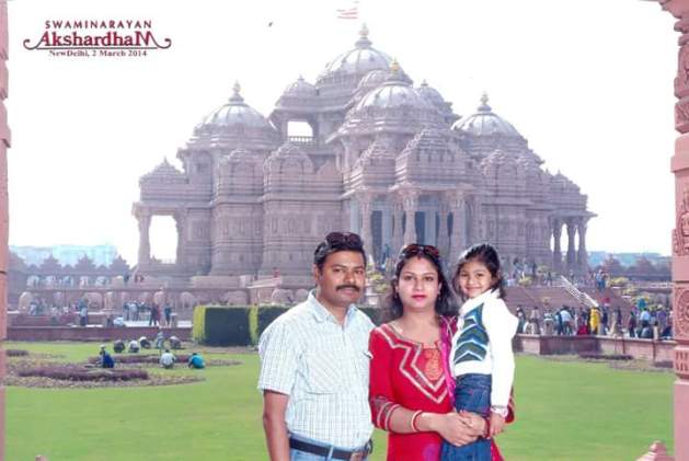 With my wife and daughter